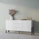 Armário moderno branco para sala de jantar com 2 portas e 3 gavetas Ducey Saldos