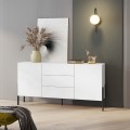 Armário moderno branco para sala de jantar com 2 portas e 3 gavetas Ducey Promoção