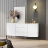 Armário moderno branco para sala de jantar com 2 portas e 3 gavetas Ducey Promoção