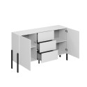 Cómoda moderna branca com 2 portas e 3 gavetas para cozinha e sala de jantar Kinsha Oferta