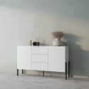 Cómoda moderna branca com 2 portas e 3 gavetas para cozinha e sala de jantar Kinsha Saldos
