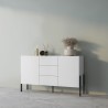 Cómoda moderna branca com 2 portas e 3 gavetas para cozinha e sala de jantar Kinsha Saldos