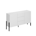 Cómoda moderna branca com 2 portas e 3 gavetas para cozinha e sala de jantar Kinsha Venda