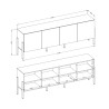 Móvel para TV bege para sala de estar com 4 portas e design moderno 200x40x69cm Givre Descontos