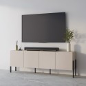 Móvel para TV bege para sala de estar com 4 portas e design moderno 200x40x69cm Givre Saldos
