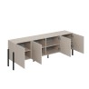 Móvel para TV bege para sala de estar com 4 portas e design moderno 200x40x69cm Givre Oferta