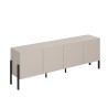 Móvel para TV bege para sala de estar com 4 portas e design moderno 200x40x69cm Givre Venda