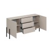 Cómoda bege para cozinha e sala de estar moderna com 3 gavetas e 2 portas 184x40x89cm Sibel Oferta