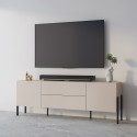 Móvel de TV com 2 portas e 2 gavetas estilo minimalista e moderno bege Kaylus Saldos