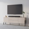 Móvel de TV com 2 portas e 2 gavetas estilo minimalista e moderno bege Kaylus Saldos