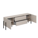 Móvel de TV com 2 portas e 2 gavetas estilo minimalista e moderno bege Kaylus Oferta