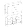 Móvel de cozinha moderno com 3 gavetas e 2 portas bege 154x40x89cm Autrey Descontos