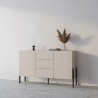 Móvel de cozinha moderno com 3 gavetas e 2 portas bege 154x40x89cm Autrey Saldos