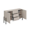Móvel de cozinha moderno com 3 gavetas e 2 portas bege 154x40x89cm Autrey Oferta
