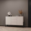 Móvel de cozinha moderno com 3 gavetas e 2 portas bege 154x40x89cm Autrey Promoção