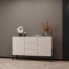 Móvel de cozinha moderno com 3 gavetas e 2 portas bege 154x40x89cm Autrey Promoção