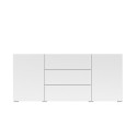 Móvel moderno branco para sala de estar com 3 gavetas e 2 portas 140x35x63cm Mehdi Oferta