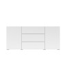 Móvel moderno branco para sala de estar com 3 gavetas e 2 portas 140x35x63cm Mehdi Oferta