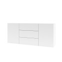 Móvel moderno branco para sala de estar com 3 gavetas e 2 portas 140x35x63cm Mehdi Catálogo