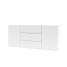 Móvel moderno branco para sala de estar com 3 gavetas e 2 portas 140x35x63cm Mehdi Catálogo