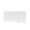 Móvel moderno branco para sala de estar com 3 gavetas e 2 portas 140x35x63cm Mehdi Venda
