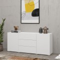 Móvel moderno branco para sala de estar com 3 gavetas e 2 portas 140x35x63cm Mehdi Promoção