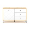 Móvel de cozinha moderno e branco de madeira de carvalho com 3 gavetas 120cm Gwen Oferta