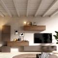 Estante de parede moderna em madeira para sala de estar, móveis suspensos Infinity 14 Promoção