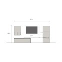 Conjunto de Parede para Sala de Estar com Design Moderno em Cinzento e Preto Infinity 18 Oferta