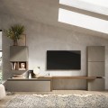 Conjunto de Parede para Sala de Estar com Design Moderno em Cinzento e Preto Infinity 18 Promoção