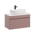Móvel de lavatório de casa de banho de bancada 80x46 rosa e branco Lili 80 Venda