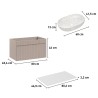 Móvel de lavatório de casa de banho de bancada 80x46 rosa e branco Lili 80 Catálogo