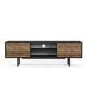 Móvel preto para TV com design moderno e portas de madeira 160x35x52cm Colosseo Oferta