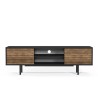Móvel preto para TV com design moderno e portas de madeira 160x35x52cm Colosseo Oferta