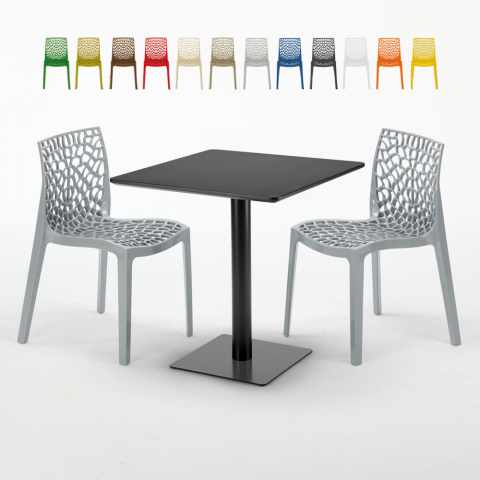 Mesa de Café com 2 cadeiras, Quadrada, Restaurantes, Bares, Kiwi Promoção