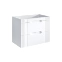 Móvel de lavatório de casa de banho branco em madeira efeito mármore Fiji Oferta