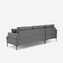 Sofá de canto com 3 lugares com compartimento de arrumação em tecido cinzento Tangeri Modelo