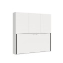 Móvel com cama de solteiro dobrável horizontal armários brancos Kando D Oferta