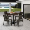 Conjunto de mesa e 4 cadeiras empilháveis p​/Bar Restaurante 90x90 Prince 