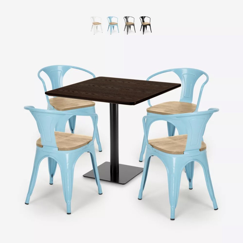 Conjunto de Mesa c/4 Cadeiras p/Hotel Café Restaurante 90x90cm Dunmore Venda Conjunto de Mesa c/4 Cadeiras p/Hotel Café Restaurante 90x90cm Dunmore Venda