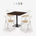 Conjunto de Mesa c/4 Cadeiras p/Hotel Café Restaurante 90x90cm Dunmore Promoção
