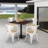 Conjunto de Mesa c/4 Cadeiras p/Hotel Café Restaurante 90x90cm Dunmore Modelo