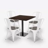 Conjunto de Mesa de Madeira p/Café ou Bar Metal Edgar 