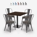 Conjunto de Mesa de Madeira p/Café ou Bar Metal Edgar Promoção