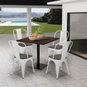 Conjunto de Mesa de Madeira p/Café ou Bar Metal Edgar 