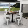 Conjunto de Mesa de Madeira p/Café ou Bar Metal Edgar 