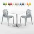 Conjunto de Mesa quadrada de Café e 2 cadeiras Resistente 70x70 Strawberry Promoção