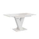 Mesa moderna branca extensível 120-160x80cm efeito mármore Masiv Oferta