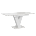 Mesa moderna branca extensível 120-160x80cm efeito mármore Masiv Venda