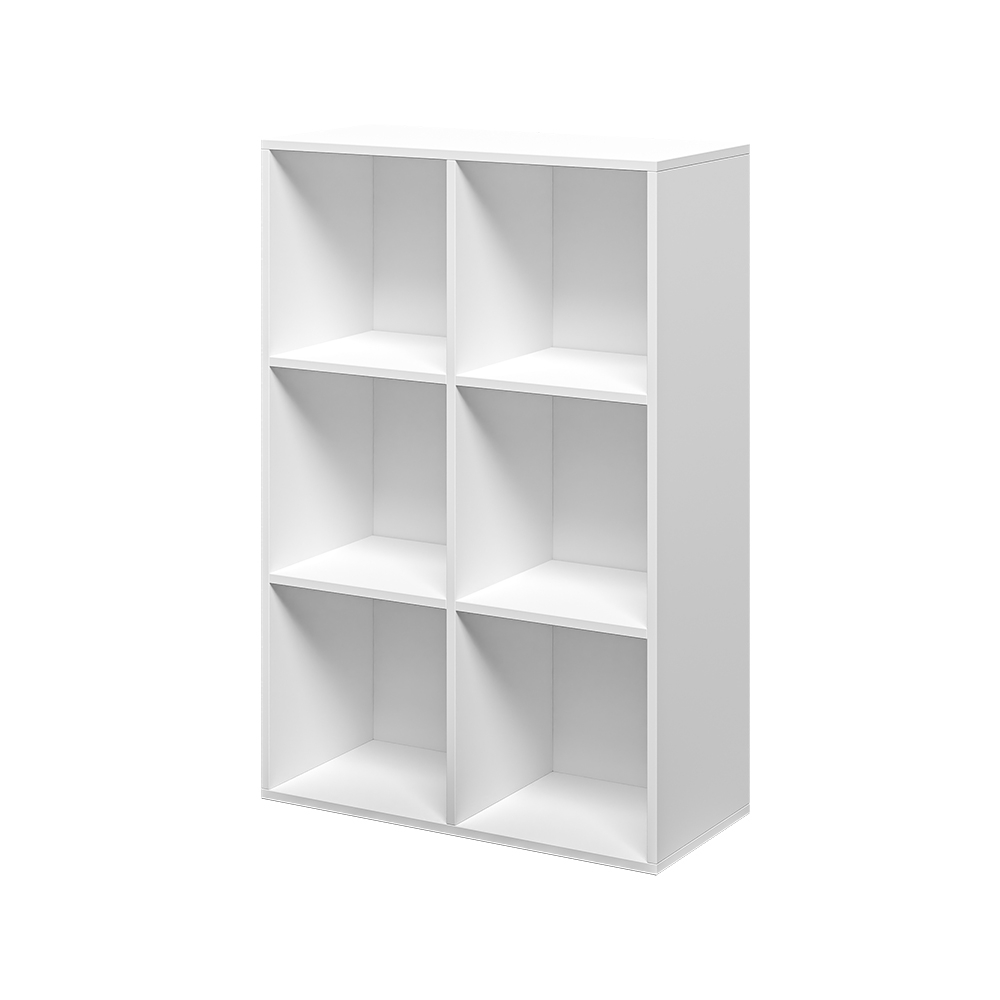 Estante de escritório moderna branca com 6 prateleiras em cubo 65x30x97cm Ika 2